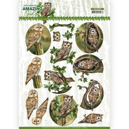 3D Cutting Sheet - Amy Design - Amazing Owls - Forest Owls