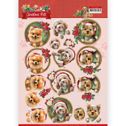 3D Cutting Sheet - Amy Design - Christmas Pets - Christmas dogs