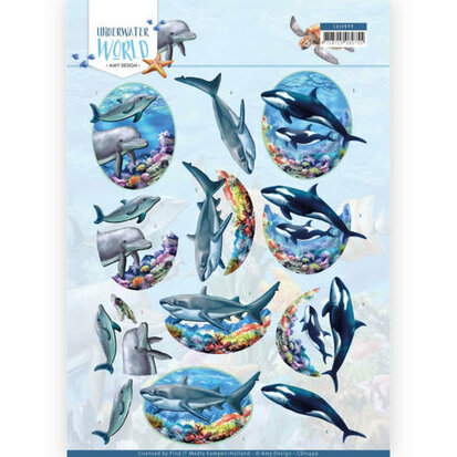 3D Cutting Sheet - Amy Design - Underwater World - Big Ocean Animals - CD11499