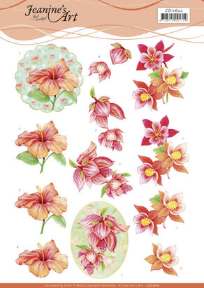 3D Cutting Sheet - Jeanine's Art - Orange Flowers