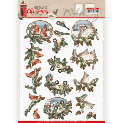 3D cutting sheet - Amy Design - Nostalgic Christmas - Christmas Birds