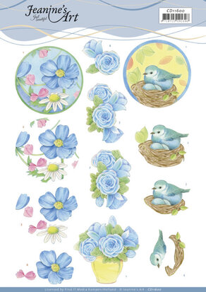 3D Cutting Sheet - Jeanine's Art - Blue Flower