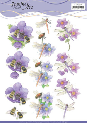 3D Cutting Sheet - Jeanine's Art - Bees and Dragonflies