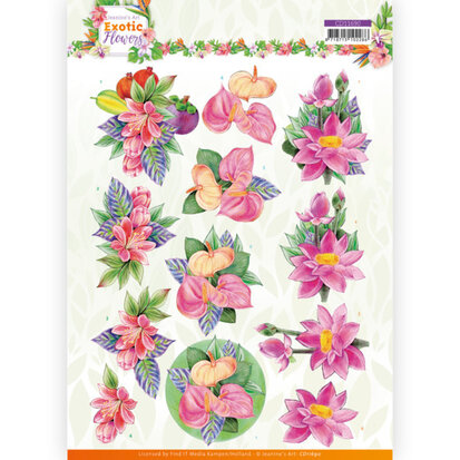 3D cutting sheet - Jeanine's Art - Exotic Flowers - Pink Flowers