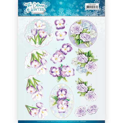 3D Cutting Sheet - Jeanine's Art - The colours of winter - Purple winter flowers