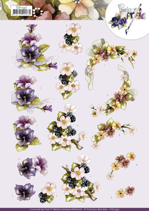 3D Cutting Sheet - Precious Marieke - Flowers with Bow