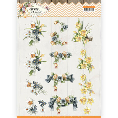 3D cutting sheet - Precious Marieke - Spring Delight - Violets and Daffodils