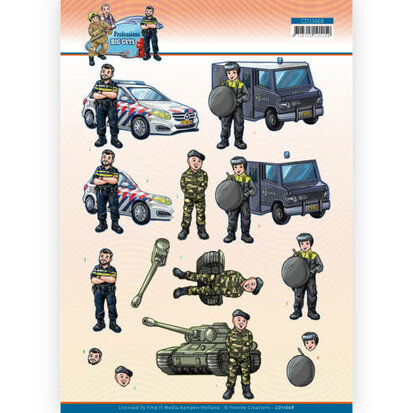 3D Cutting Sheet - Yvonne Creations - Big Guys Professions - Police