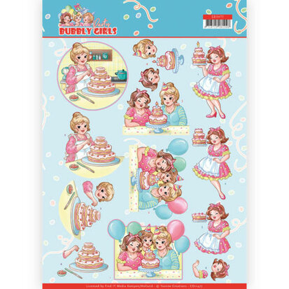 3D cutting sheet - Yvonne Creations - Bubbly Girls - Party - Baking