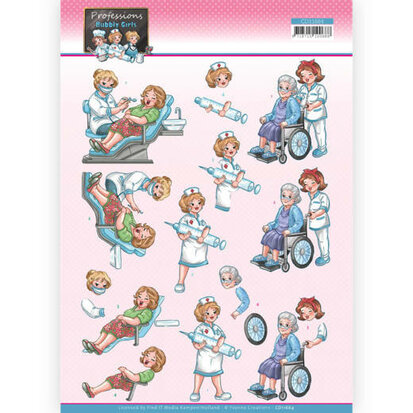 3D Cutting Sheet - Yvonne Creations - Bubbly Girls Professions - Nurse