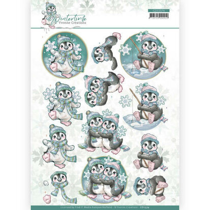3D cutting sheet - Yvonne Creations - Winter Time - Penguin