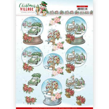 3D cutting sheet - Yvonne Creations - Christmas Village - Christmas Globes