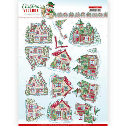 3D cutting sheet - Yvonne Creations - Christmas Village - Christmas Houses