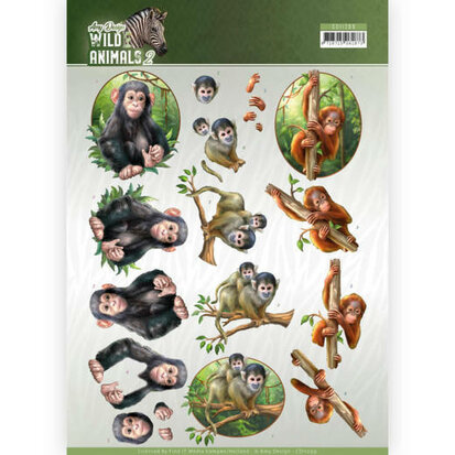 3D Knipvel - Amy Design - Wild Animals 2 - Monkeys