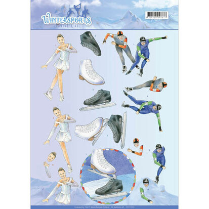 3D Knipvel - Jeanine's Art - Wintersports - Ice Skating