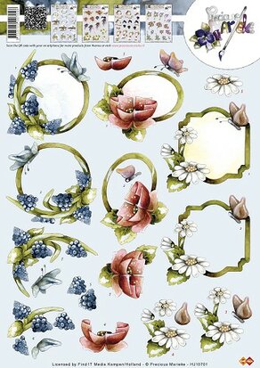 3D Knipvel - Precious Marieke - Bloemen en Vlinders