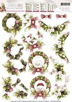 3D Knipvel - Precious Marieke - Charming Xmas - Wreaths