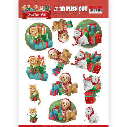 3D Push Out - Amy Design - Christmas Pets - Presents