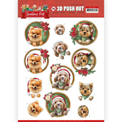 3D Push Out - Amy Design - Christmas Pets - Christmas dogs