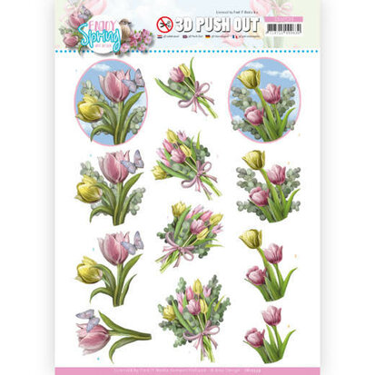 3D Push Out - Amy Design - Enjoy Spring - Bouquets of Tulips - SB10539