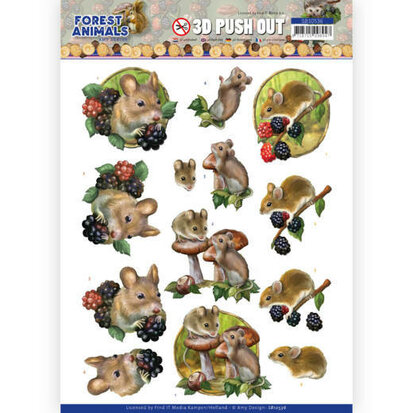3D Push Out - Amy Design  Forest Animals - Mouse