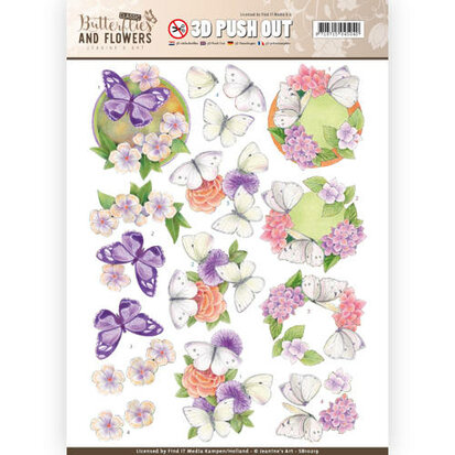 3D Push Out - Jeanine's Art - Classic Butterflies and Flowers - White Butterflies