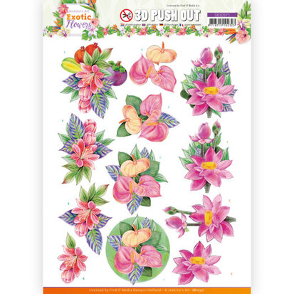 3D Push Out - Exotic Flowers - Pink Flowers