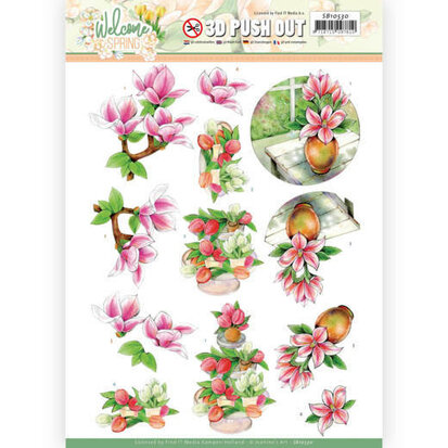 3D Push Out - Jeanine's Art Welcome Spring - Pink Magnolia