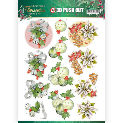 3D Push Out - Jeanines Art Christmas Flowers - Christmas Bells