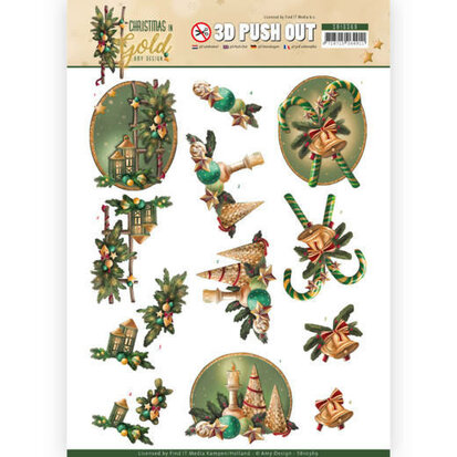 3D Pushout - Amy Design - Christmas in Gold - Lanterns in Gold