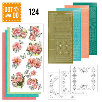 Dot and Do 124 - Pink flowers and butterflies