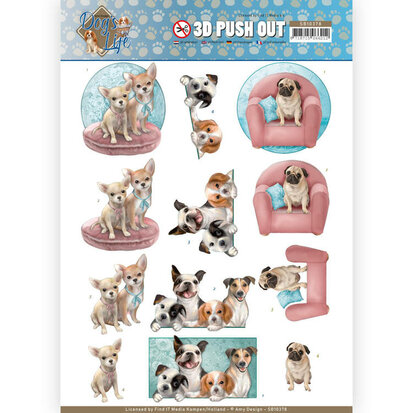 3D Pushout - Amy Design - Dog's Life - All kind of Dogs