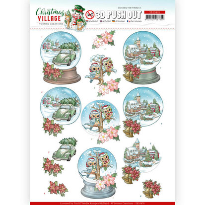 3D Push Out - Yvonne Creations - Christmas Village - Christmas Globes