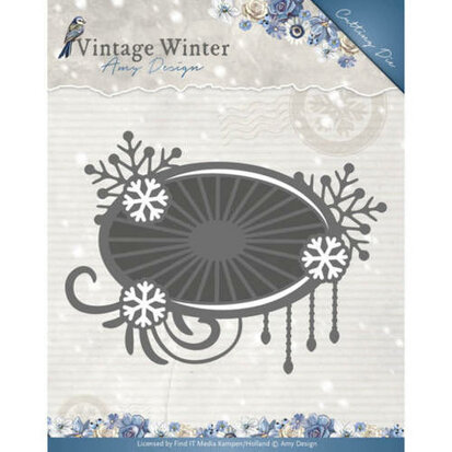 Die - Amy Design - Vintage Winter - Snowflake Swirl Label