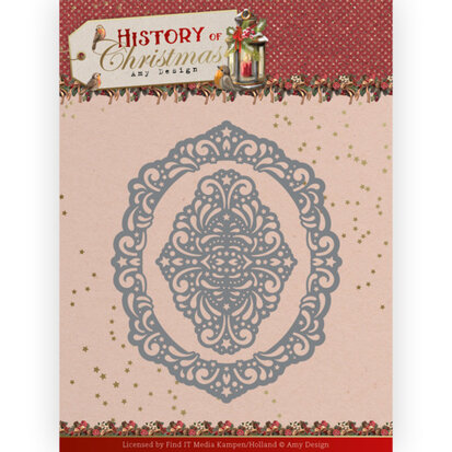 Dies - Amy Design - History of Christmas - Lacy Christmas Oval - ADD10245