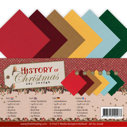 Linen Cardstock Pack - A5 - Amy Design - History of Christmas - AD-A5-10026