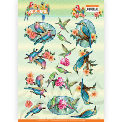3D Cutting Sheet - Amy Design - Colourful Feathers - Hummingbird