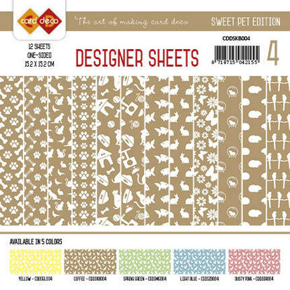 Card Deco - Designer Sheets - Sweet Pet - Koffiebruin