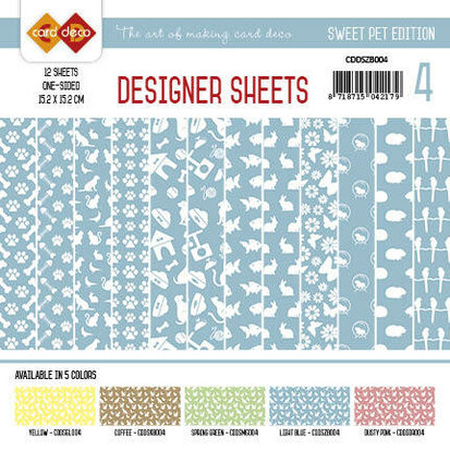 Card Deco - Designer Sheets - Sweet Pet - Zachtblauw