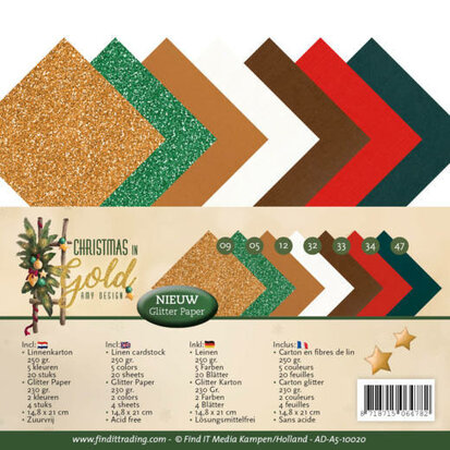 Linnenpakket - A5 - Amy Design - Christmas in Gold