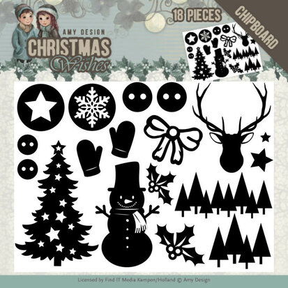 Chipboard - Amy Design - Christmas Wishes - afbeelding