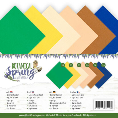 Linen Cardstock Pack - A5 - Amy Design - Botanical Spring