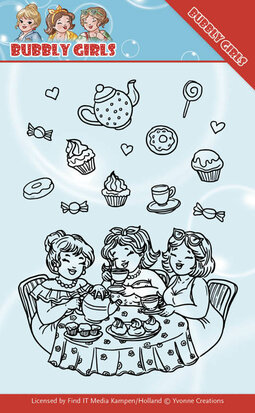 Clear Stamps - Yvonne Creations - Bubbly Girls - Tea Party