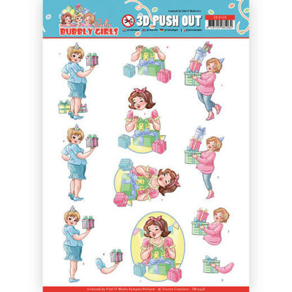 3D Push Out - Yvonne Creations - Bubbly Girls - Party - Decorating