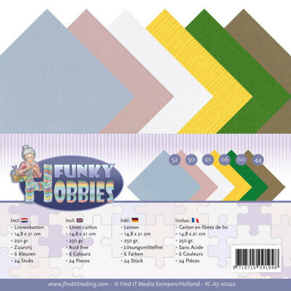 Linen Cardstock Pack - A5 - Yvonne Creations - Funky Hobbies