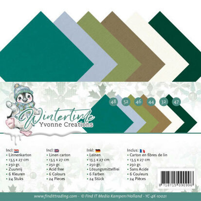 Linen Cardstock Pack - 4K - Yvonne Creations - Winter Time
