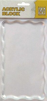 Acrylblok met golf rand - 16x9x0,8 cm