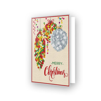 Diamond Dotz - Greeting Card - MERRY CHRISTMAS BAUBLES TRAD
