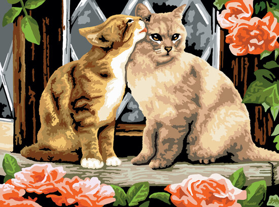 Painting by numbers - KISSING KITTENS