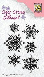 Transparante Stempel - Silhouette - Snowflakes
